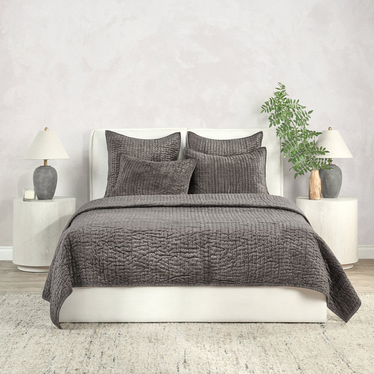 Bari Desert Velvet Quilt Collection by Classic Home at Eve Furniture