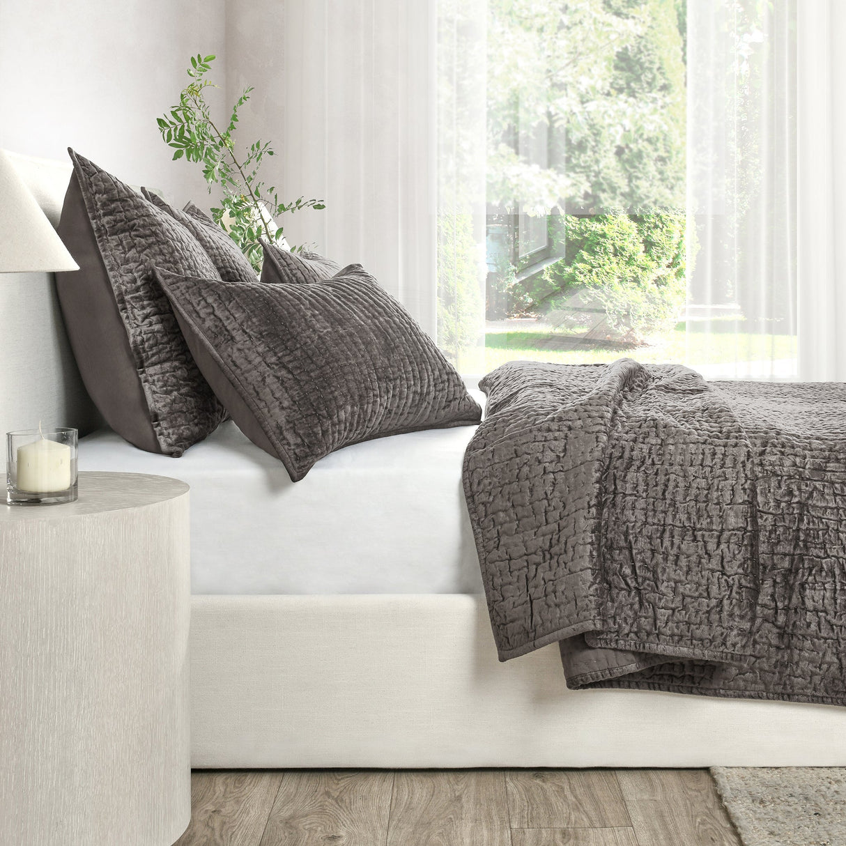 Bari Desert Velvet Quilt Collection by Classic Home at Eve Furniture