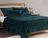 Bari Emerald Velvet Quilt Collection by Classic Home at Eve Furniture