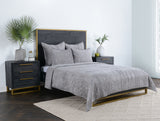 Bari Gray Velvet Quilt Collection by Classic Home at Eve Furniture