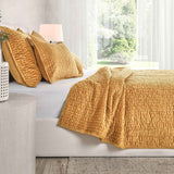Bari Honey Gold Velvet Quilt Collection by Classic Home at Eve Furniture