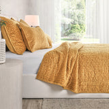 Bari Honey Gold Velvet Quilt Collection by Classic Home at Eve Furniture