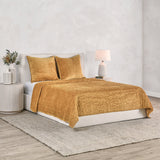 Bari Honey Gold Velvet Quilt Collection by Classic Home at Eve Furniture