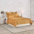 Bari Honey Gold Velvet Quilt Collection by Classic Home at Eve Furniture