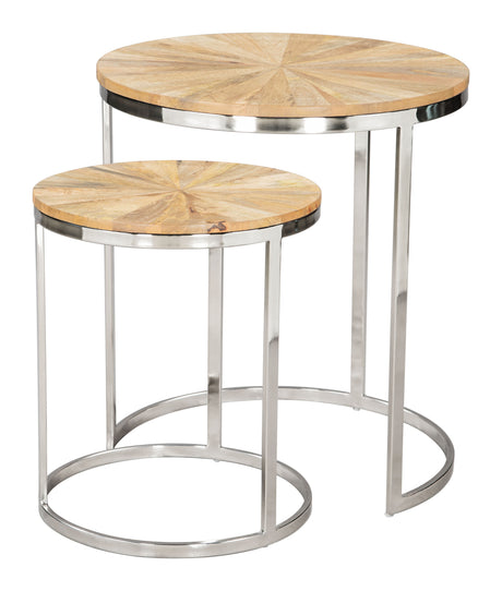 Bari Natural Nesting Table Set (2-Piece) by Zuomod at Eve Furniture
