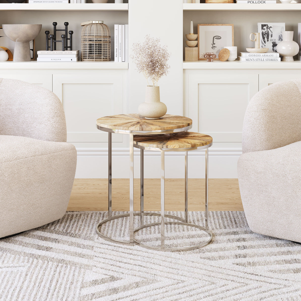 Bari Natural Nesting Table Set (2-Piece) by Zuomod at Eve Furniture