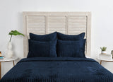 Bari Ocean Blue Velvet Quilt Collection by Classic Home at Eve Furniture