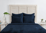 Bari Ocean Blue Velvet Quilt Collection by Classic Home at Eve Furniture
