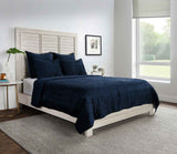 Bari Ocean Blue Velvet Quilt Collection by Classic Home at Eve Furniture