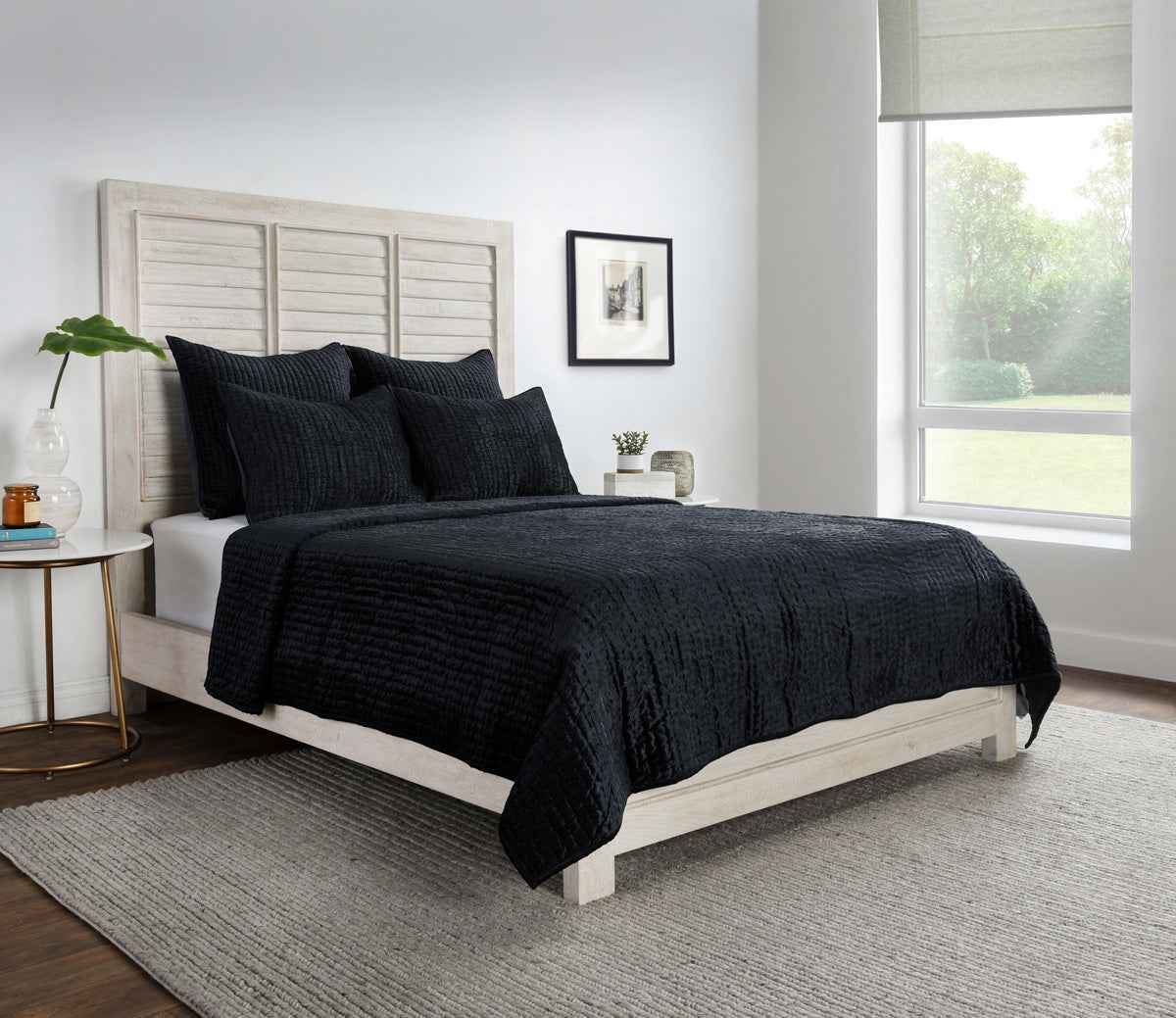 Bari Onyx Velvet Quilt Collection by Classic Home at Eve Furniture