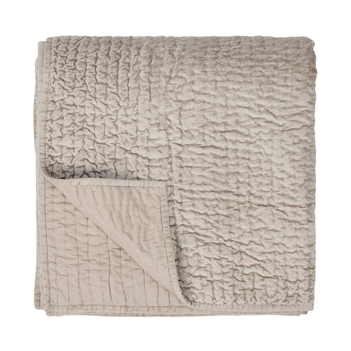 Bari Pebble Velvet Quilt Collection by Classic Home at Eve Furniture