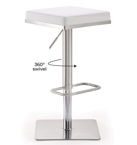 Bari Performance Vegan Leather Adjustable Stool by TOV Furniture at Eve Furniture