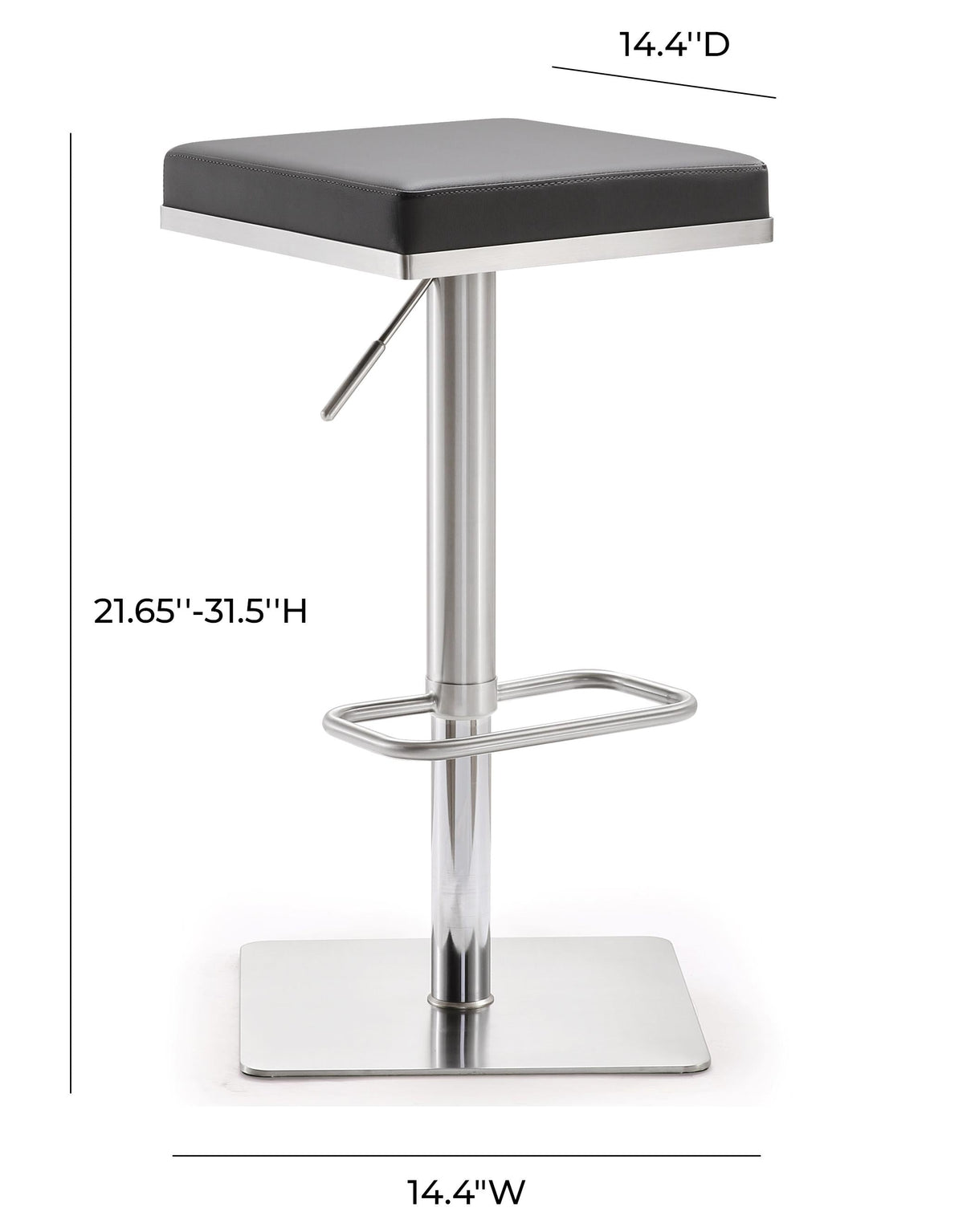 Bari Performance Vegan Leather Adjustable Stool by TOV Furniture at Eve Furniture