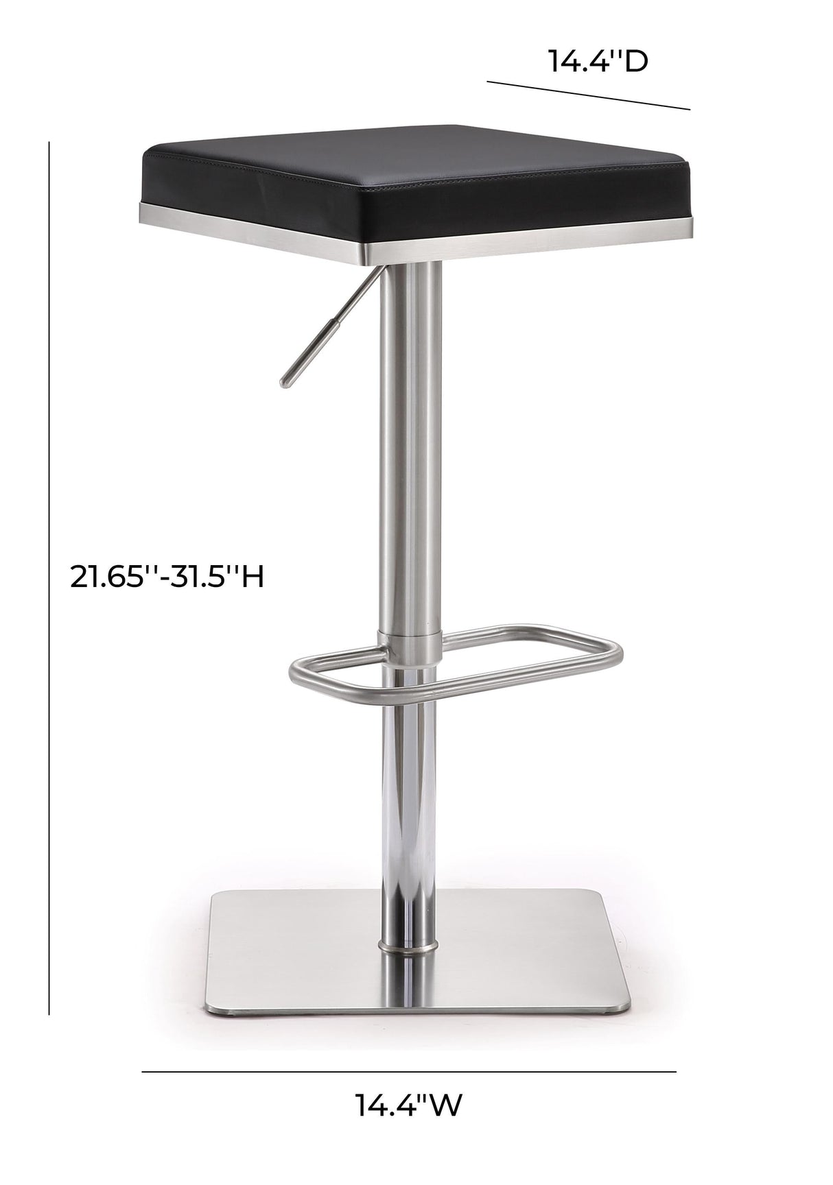 Bari Performance Vegan Leather Adjustable Stool by TOV Furniture at Eve Furniture