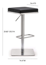 Bari Performance Vegan Leather Adjustable Stool by TOV Furniture at Eve Furniture