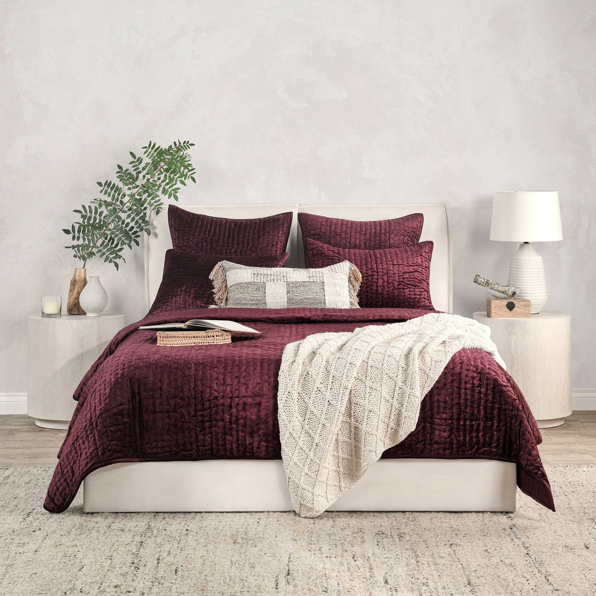 Bari Port Velvet Quilt Collection by Classic Home at Eve Furniture