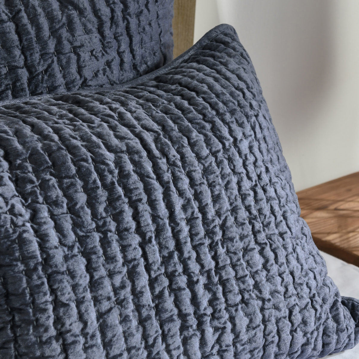 Bari Sea Fog Velvet Quilt Collection by Classic Home at Eve Furniture
