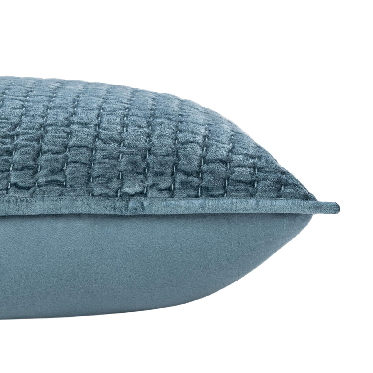 Bari Stone Blue Velvet Quilt Collection by Classic Home at Eve Furniture