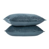 Bari Stone Blue Velvet Quilt Collection by Classic Home at Eve Furniture