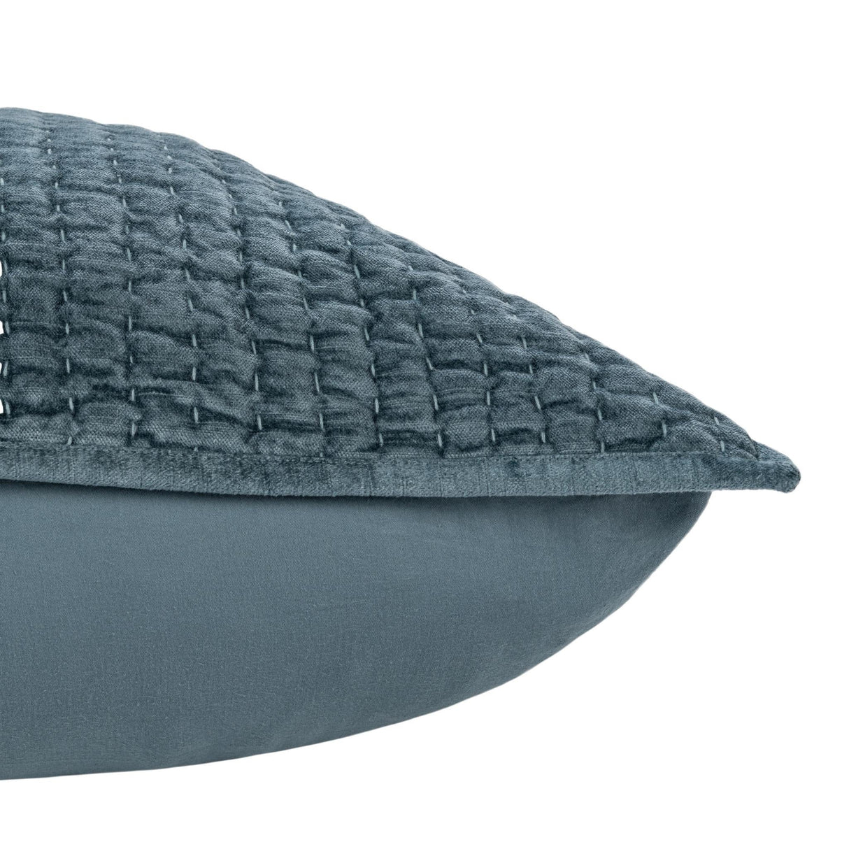 Bari Stone Blue Velvet Quilt Collection by Classic Home at Eve Furniture