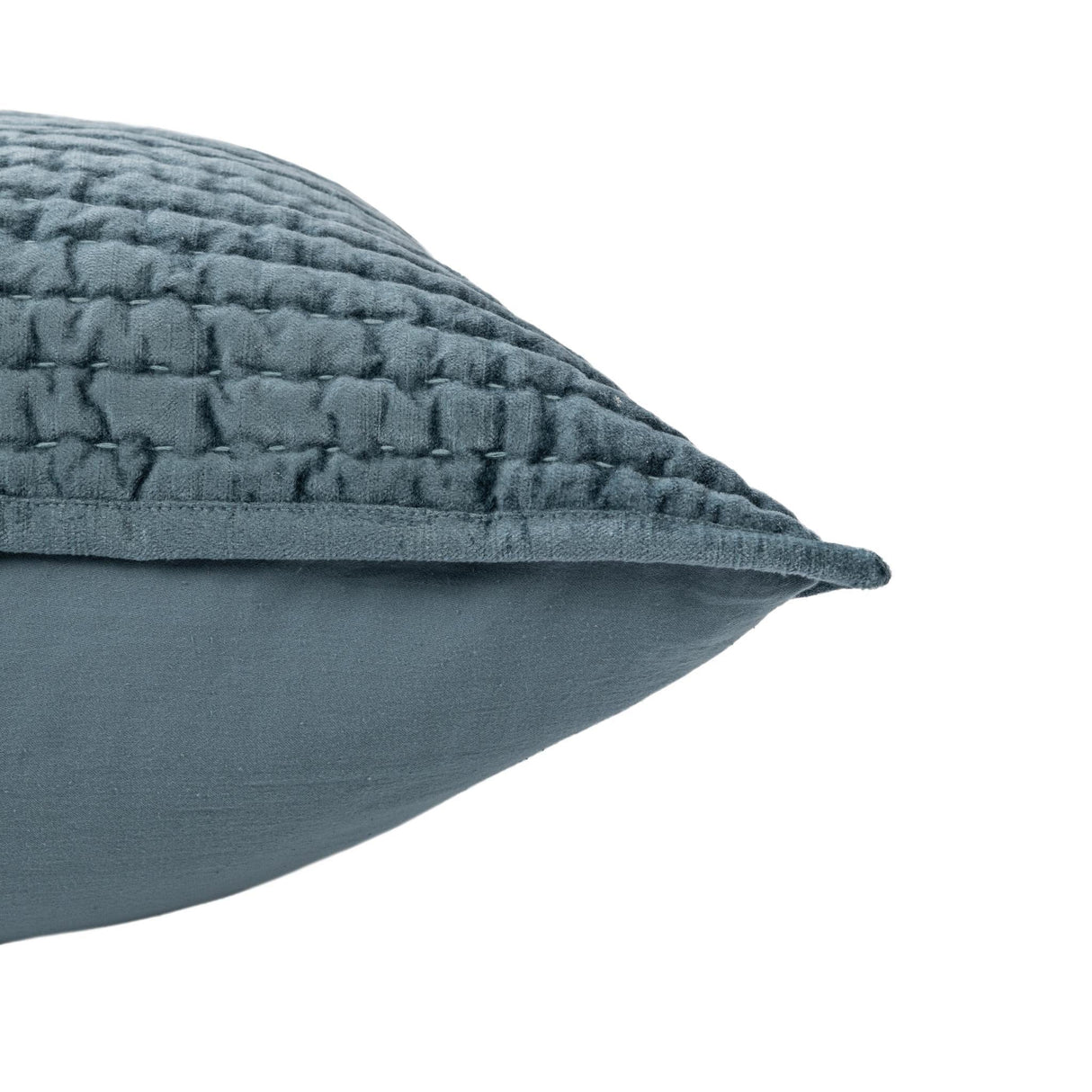 Bari Stone Blue Velvet Quilt Collection by Classic Home at Eve Furniture