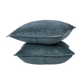 Bari Stone Blue Velvet Quilt Collection by Classic Home at Eve Furniture