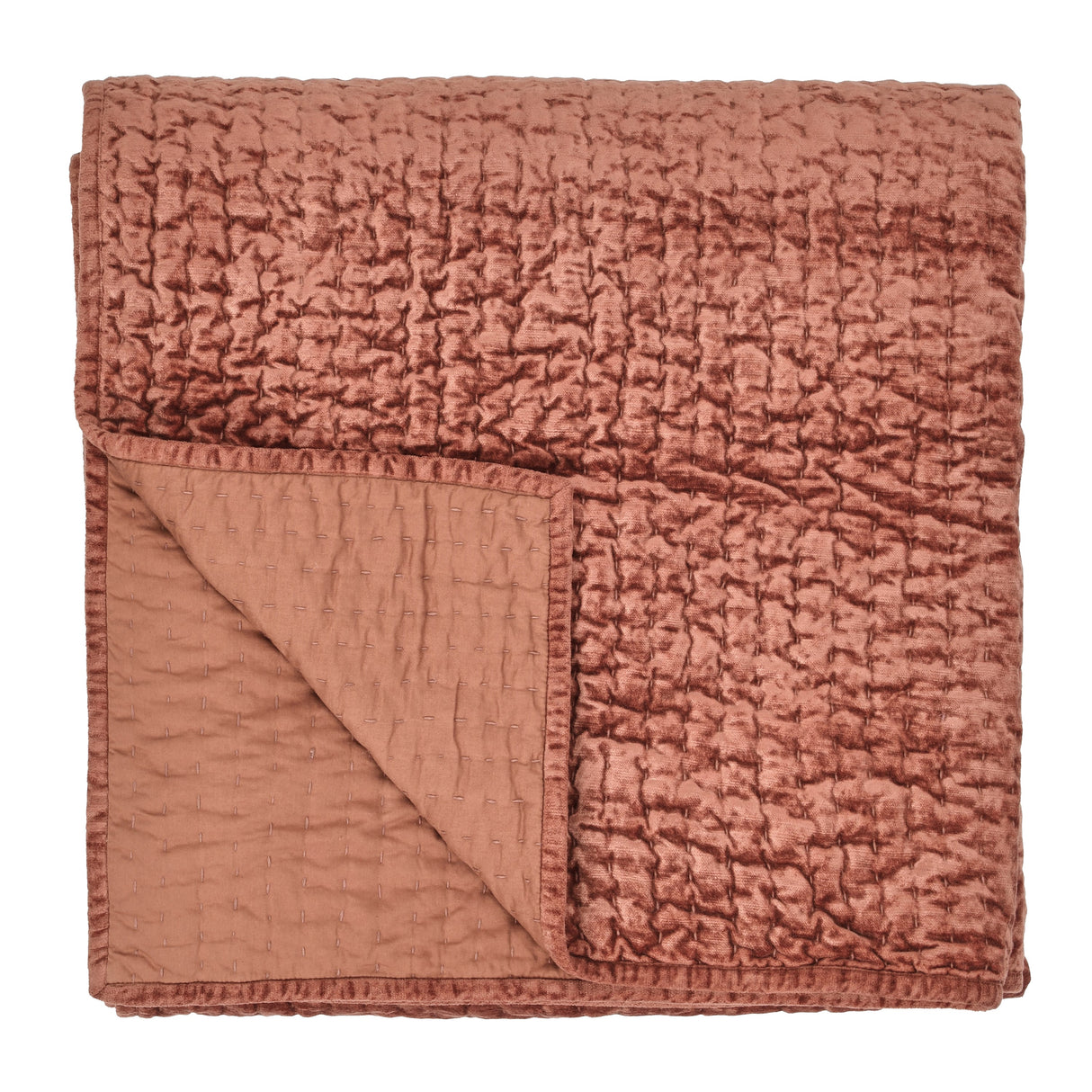 Bari Terracotta Velvet Quilt Collection by Classic Home at Eve Furniture