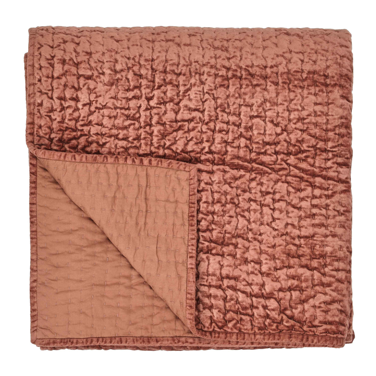 Bari Terracotta Velvet Quilt Collection by Classic Home at Eve Furniture