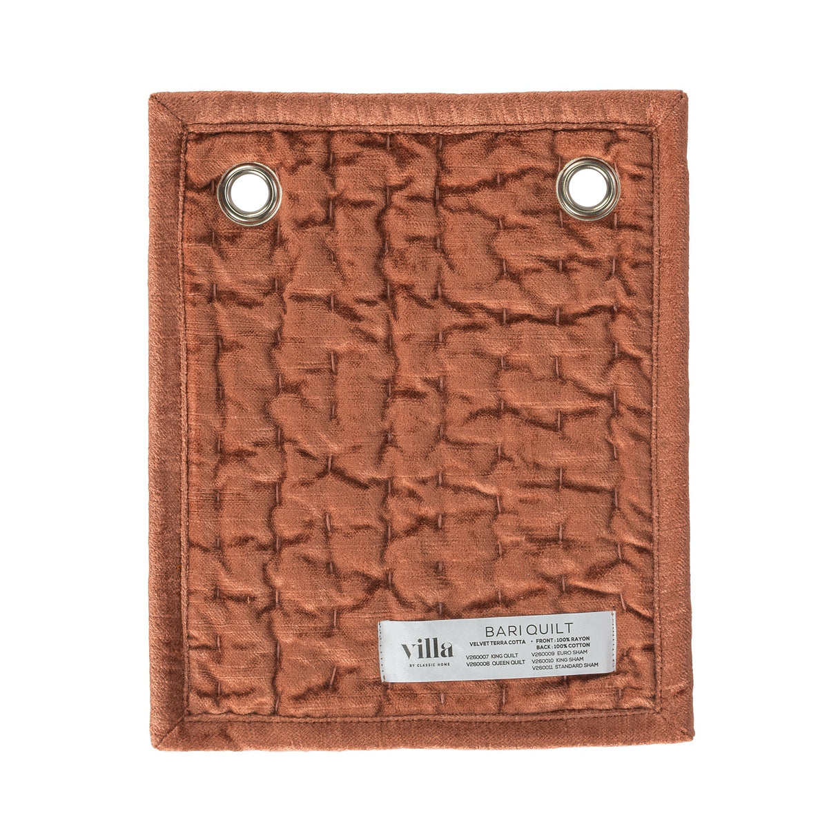 Bari Terracotta Velvet Quilt Collection by Classic Home at Eve Furniture