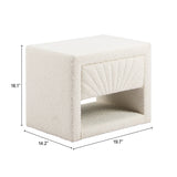 Baris Ivory Nightstand by Zuomod at Eve Furniture