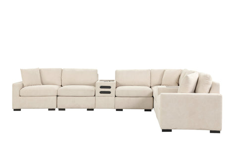Barista Beige 8-Piece Performance Fabric Modular Sectional Set by Happy Homes at Eve Furniture
