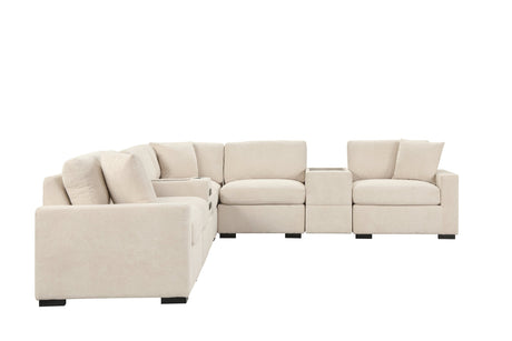 Barista Beige 8-Piece Performance Fabric Modular Sectional Set by Happy Homes at Eve Furniture