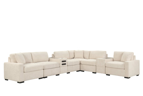 Barista Beige 8-Piece Performance Fabric Modular Sectional Set by Happy Homes at Eve Furniture