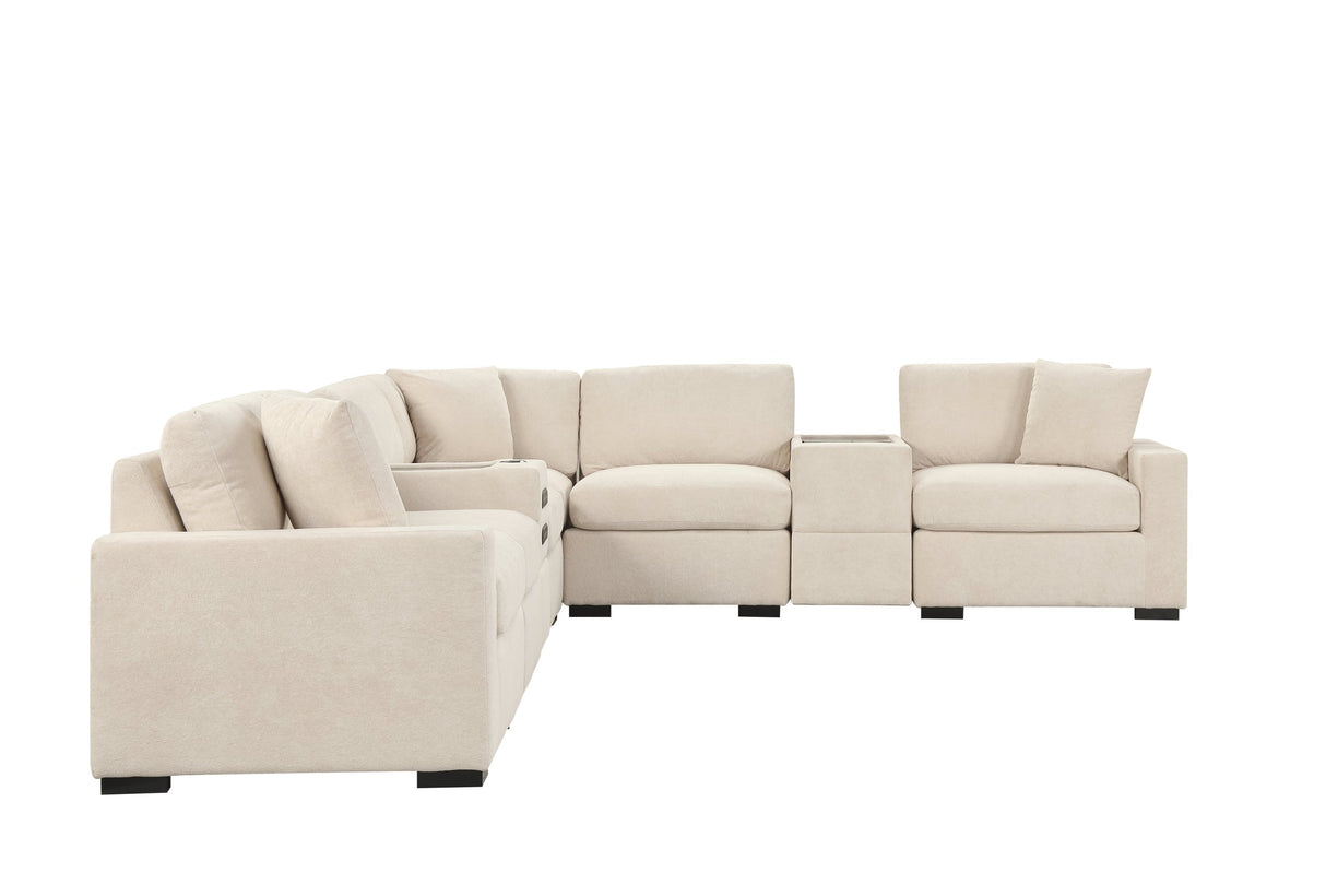 Barista Beige Performance Fabric Modular Sectional Set