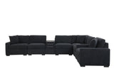 Barista Black 8-piece Performance Fabric Modular Sectional Set