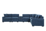 Barista Blue 8-piece Performance Fabric Modular Sectional Set