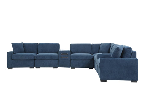 Barista Blue 8-piece Performance Fabric Modular Sectional Set by Happy Homes at Eve Furniture