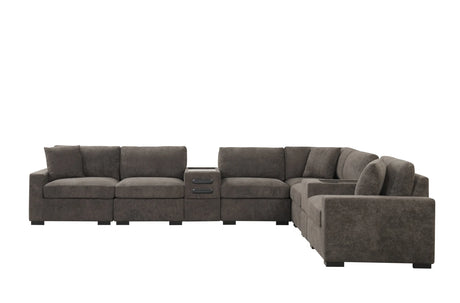 Barista Chocolate 8-Piece Performance Fabric Modular Sectional Set by Happy Homes at Eve Furniture