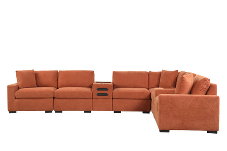 Barista Rust 8-piece Performance Fabric Modular Sectional Set by Happy Homes at Eve Furniture