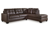 Barlin Mills Umber 2-Piece Right Arm Facing (RAF) Chaise Sectional by Ashley at Eve Furniture