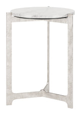 Barmas White & Silver Side Table by Zuomod at Eve Furniture
