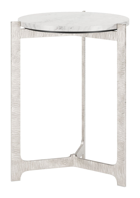 Barmas White & Silver Side Table by Zuomod at Eve Furniture