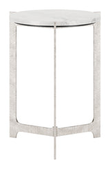 Barmas White & Silver Side Table by Zuomod at Eve Furniture