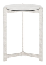 Barmas White & Silver Side Table by Zuomod at Eve Furniture