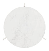 Barmas White & Silver Side Table by Zuomod at Eve Furniture
