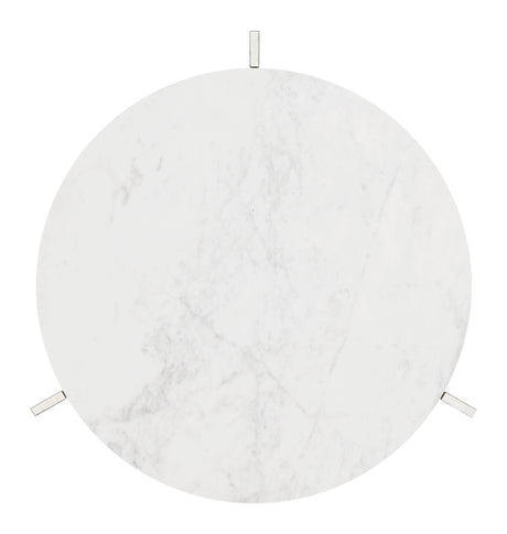 Barmas White & Silver Side Table by Zuomod at Eve Furniture