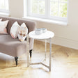 Barmas White & Silver Side Table by Zuomod at Eve Furniture