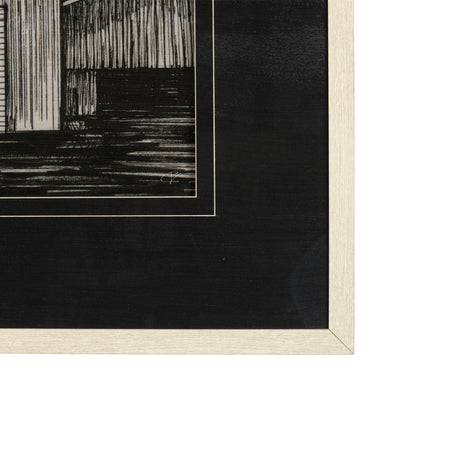Barn Buildings I by CV a Hand Embellished Textured Framed Art Print Matted under Glass by Mercana at Eve Furniture
