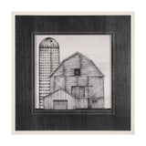 Barn Buildings I by Mercana Studio a Hand Embellished Textured Framed Art Print Matted under Glass by Mercana at Eve Furniture