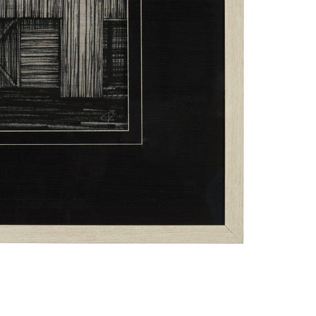 Barn Buildings II by CV a Hand Embellished Textured Framed Art Print Matted under Glass by Mercana at Eve Furniture